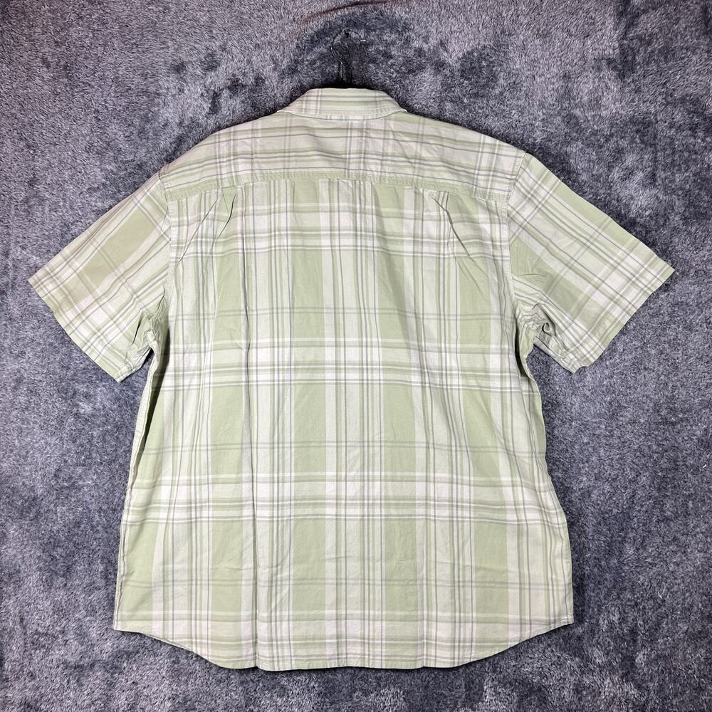 Carhartt Shirt Mens XL Light Green Loose Fit Midweight Short Sleeve Plaid New - Picture 2 of 10